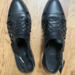 ASOS Black Leather Woven Women's Shoes
